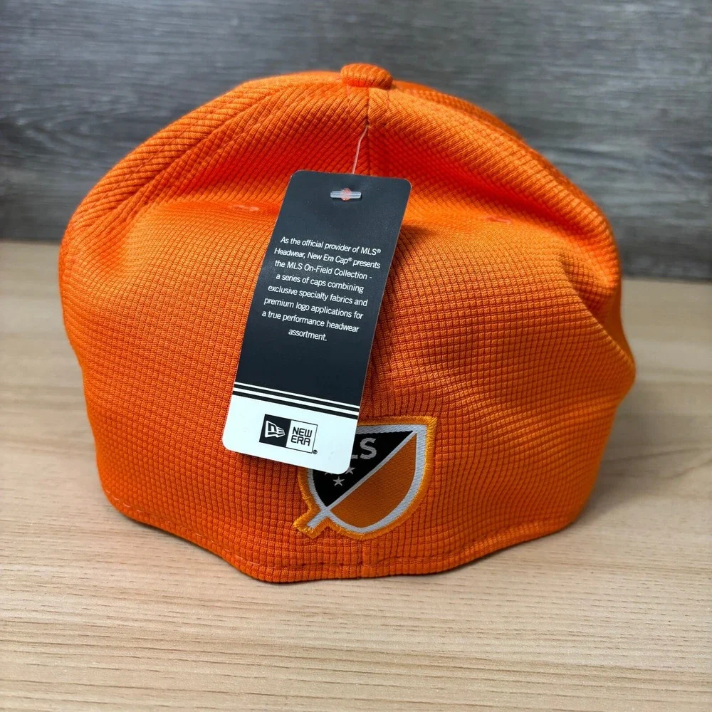Houston Dynamo Hat Cap Fitted Size L-XL Orange Soccer MLS‎ New Era NWT